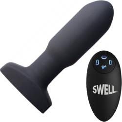 Swell 10X Inflatable and Vibrating Remote Controlled Missile Anal Plug, 5.5 Inch, Black