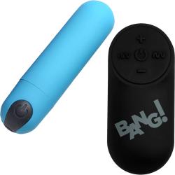 Bang Vibrating Silicone Bullet with Remote Control, 3 Inch, Blue