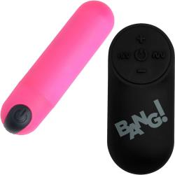 Bang Vibrating Silicone Bullet with Remote Control, 3 Inch, Pink