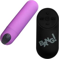 Bang Vibrating Silicone Bullet with Remote Control, 3 Inch, Purple