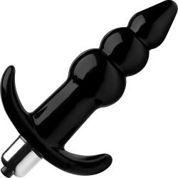 Frisky Bubbling Ribbed Vibrating Anal Plug, 4.3 Inch, Black