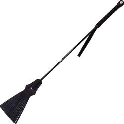 Rouge Tasseled Leather Riding Crop, 26 Inch, Black