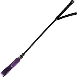 Rouge Short Riding Crop with Slim Tip, 20 Inch, Purple
