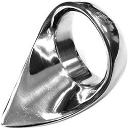 Rouge Stainless Steel Tear Drop Cock Ring, 1.75 Inch, Silver