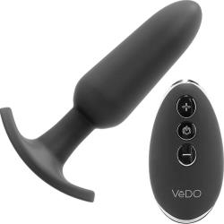 VeDO Bump Plus Remote Control Silicone Butt Plug, 5 Inch, Just Black