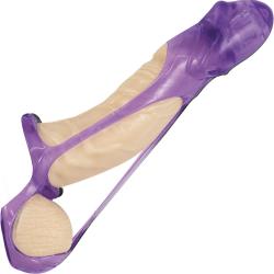 Great Extender Vibrating Penis Sleeve, 6.5 Inch, Purple