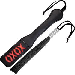 Luv XOXO Paddle and Whip Set, 12.5 Inch, Black