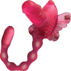 Wet Dreams Butterfly Baller Sex Harness with Dildo and Dual Motors, Pink