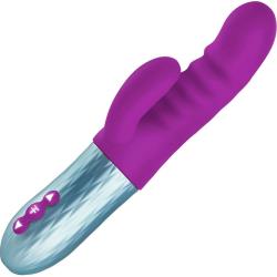 FemmeFunn Essenza Thrusting Rabbit Silicone Vibrator, 9.5 Inch, Purple