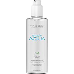 Wicked Simply Aqua Water Based Lubricant with Olive Leaf Extract, 4 fl.oz (120 mL)