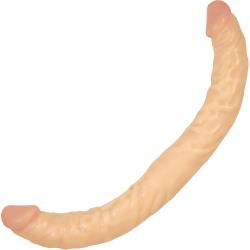 Commander Dongs Veined Double Dong, 13 Inch, Vanilla