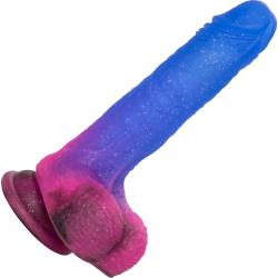 Naughty Bits Ombr Hombre Vibrating Dildo, 5.25 Inch, Multi-Colored