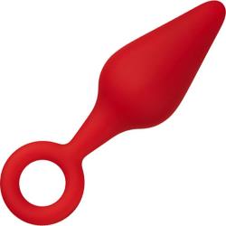 Forto F-10 Anal Plug with Pull Ring, 3.9 Inch, Red