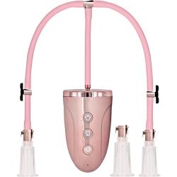 Pumped Automatic Rechargeable Clitoral & Nipple Pump Set, Medium, Pink