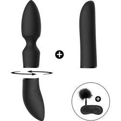 Pleasure Kit No 4 Vibrator with Clitoral and Classic Attachments, Black