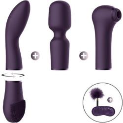 Pleasure Kit No 5 Vibrator with Suction Pulse Wave, Wand, and G-spot Attachments, Purple