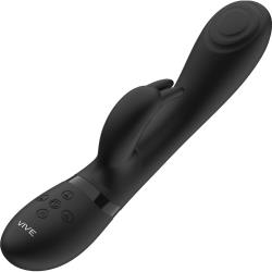 Vive Cato Pulse Rechargeable G-Spot Rabbit Vibrator, 8.5 Inch, Black