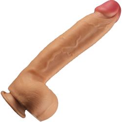 Get Lucky Dual Layer Silicone Dong, 12 Inch, Flesh