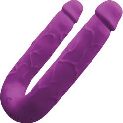 Colours DP Pleasures Silicone Double Dildo, 8 Inch, Purple
