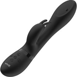 Vive Mira Pulse Rechargeable G-Spot Rabbit Vibrator, 8.5 Inch, Black