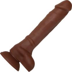 Evolved Real Supple Silicone Poseable Dildo with Suction Cup, 8.25 Inch, Chocolate