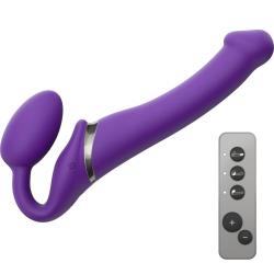 Strap-On-Me Vibrating Remote Controlled Strapless Dildo, 9.5 Inch, Purple