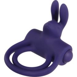 Adam and Eve Silicone Rechargable Rabbit Ring, Blue