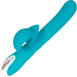 Evolved Show Stopper Thrusting Dual Stimulator, 9.25 Inch, Teal