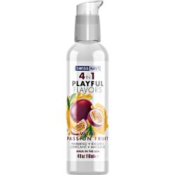 Swiss Navy 4 in 1 Playful Flavors Lubricant, 4 fl.oz (118 mL), Wild Passion Fruit