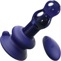 Icicles No 83 Remote Controlled Glass Butt Plug with Silicone Suction Cup, 5.5 Inch, Purple