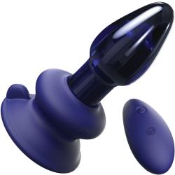 Icicles No 85 Remote Controlled Glass Butt Plug with Silicone Suction Cup, 5.5 Inch, Purple