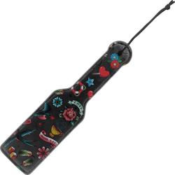 Ouch! Old School Tattoo Printed Paddle, Black