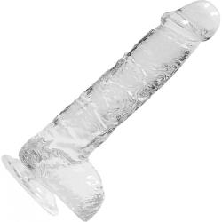 RealRock Realistic Crystal Clear Dildo with Balls, 6 Inch, Clear
