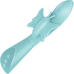 Touch Butterfly Vibrator, 8 Inch, Aqua