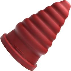 Tantus Cone Ripple Soft Silicone Butt Plug, 8 Inch, True Blood Red