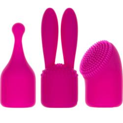 PalmPocket Extended Silicone Massage Heads 3 Pack, Pink