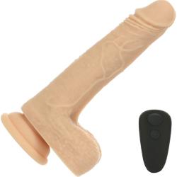 Naked Addiction Freak Rotating and Thrusting Dong with Remote Control, 7.5 Inch, Vanilla