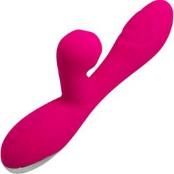 Alive Caribbean Shine Vibrator with Pulsations and Clitoral Suction, 8.25 Inch, Magenta