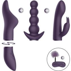 Switch Pleasure Kit No 6 Vibrator with Clitoral, Beads, and Rabbit Attachments, Purple