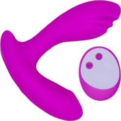 Viben Epiphany Rollerball Clitora Vibrator with Remote Control, 4.25 Inch, Berry