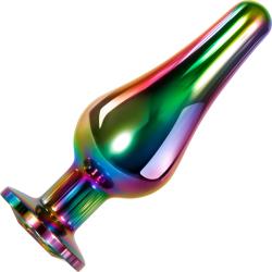Evolved Rainbow Metal Anal Plug, 3.7 Inch, Multicolored
