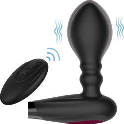Decadence Pumped Expandable Butt Plug with Remote Control, 5.5 Inch, Black