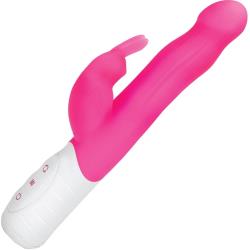 Rabbit Essentials Slim Shaft Rabbit Vibrator, 8.5 Inch, Hot Pink