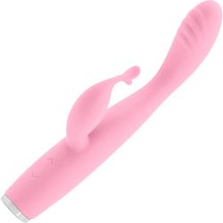 Luxe Skye Rechargeable Dual Stimulator, 7.4 Inch, Pink