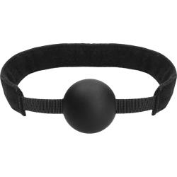 Ouch! Velvet and Velcro Adjustable Silicone Ball Gag, Black