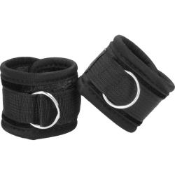 Ouch! Velvet and Velcro Adjustable Handcuffs, Black