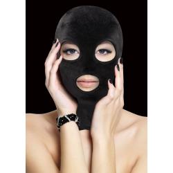 Ouch! Velvet and Velcro Mask with Eye and Mouth Opening, Black