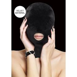 Ouch! Velvet and Velcro Mask with Mouth Opening, Black