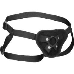 Ouch! Velvet and Velcro Adjustable Harness with O-Ring, Black