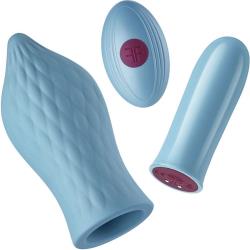 FemmeFunn Versa Bullet Remote Controlled with with Tongue Sleeve, Light Blue